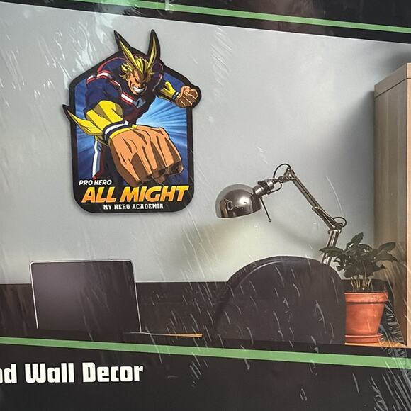 Crunchyroll My Hero Academia Pro Hero ALL MIGHT wooden wall decor 10” x 13” - Picture 6 of 8
